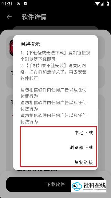 多种下载方式选项