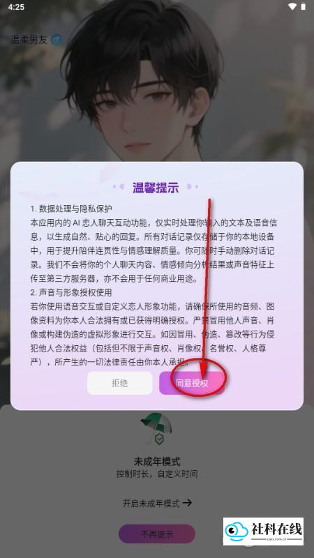 使用步骤1：同意政策
