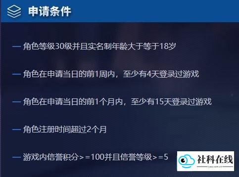 申请资格条件