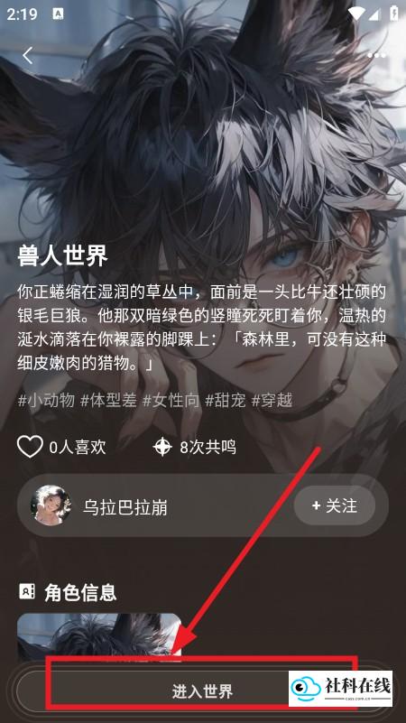 角色详情及进入世界