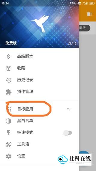 选择目标应用
