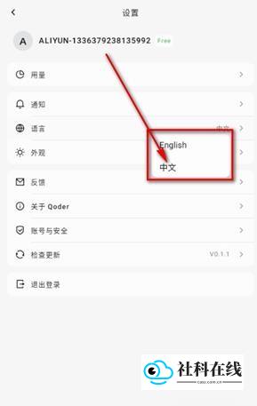 选择语言选项