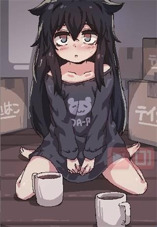 阴暗房间的孤独女孩