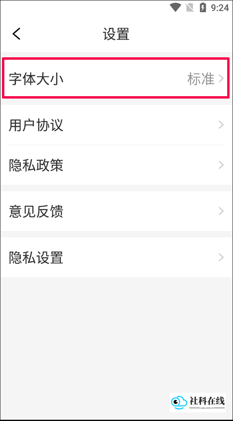 字体大小设置截图