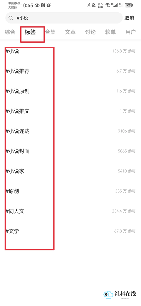 LOFTER标签选择示例
