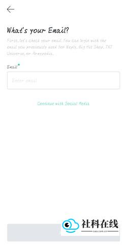 Weverse输入邮箱界面