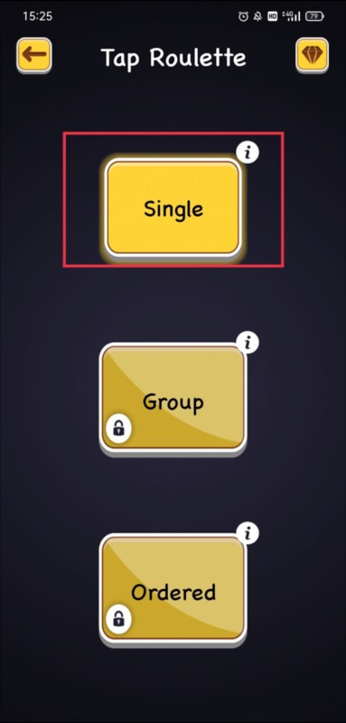 Tap Roulette 模式选择
