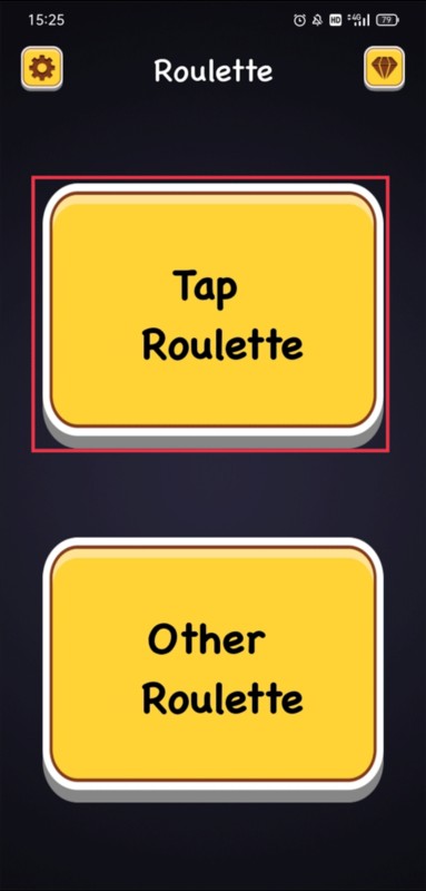 Tap Roulette 操作界面