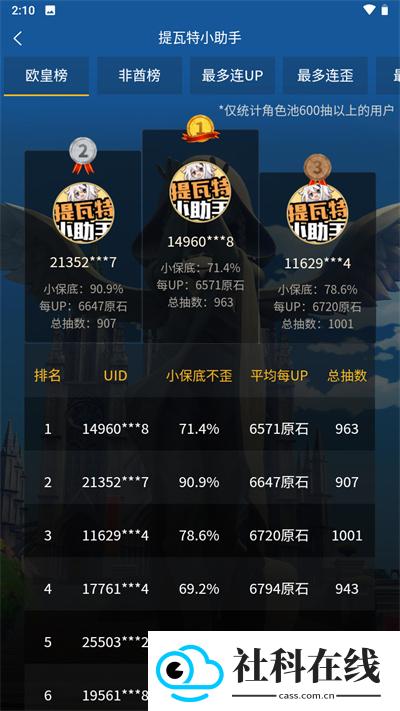 提瓦特小助手抽卡分析app